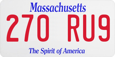 MA license plate 270RU9