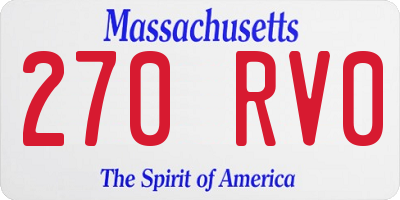 MA license plate 270RV0