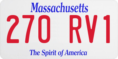 MA license plate 270RV1