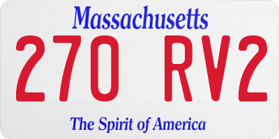 MA license plate 270RV2