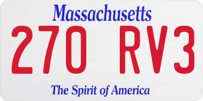 MA license plate 270RV3