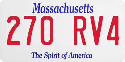 MA license plate 270RV4