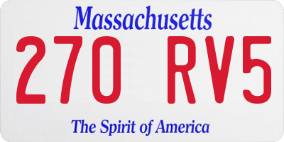 MA license plate 270RV5