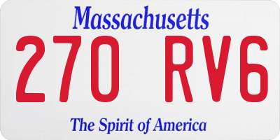 MA license plate 270RV6