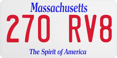 MA license plate 270RV8