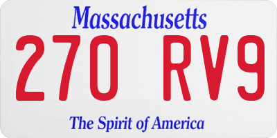 MA license plate 270RV9