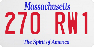 MA license plate 270RW1