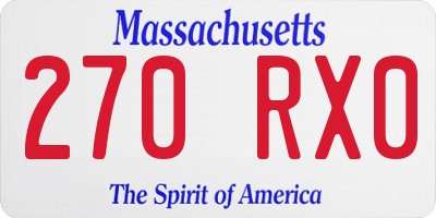 MA license plate 270RX0