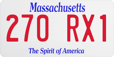 MA license plate 270RX1