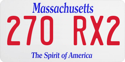 MA license plate 270RX2