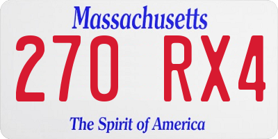 MA license plate 270RX4