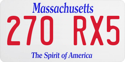 MA license plate 270RX5