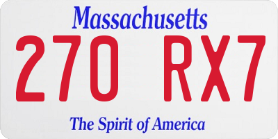 MA license plate 270RX7