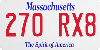 MA license plate 270RX8