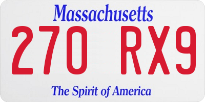 MA license plate 270RX9