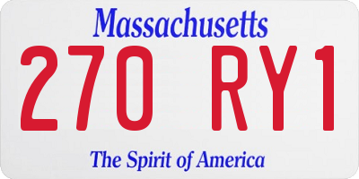 MA license plate 270RY1