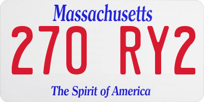 MA license plate 270RY2