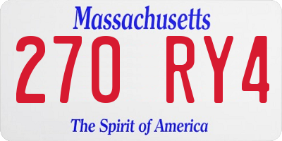 MA license plate 270RY4