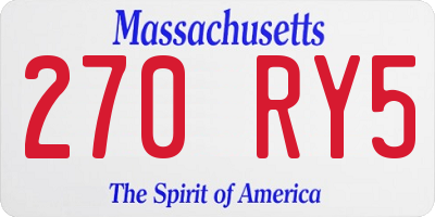 MA license plate 270RY5