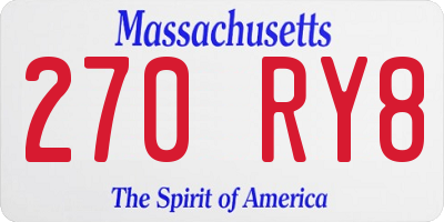 MA license plate 270RY8