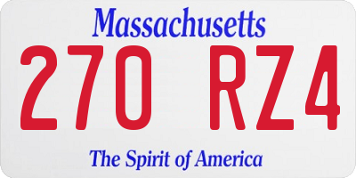 MA license plate 270RZ4