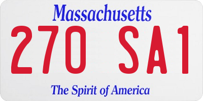 MA license plate 270SA1