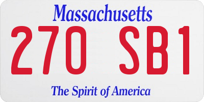 MA license plate 270SB1