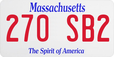 MA license plate 270SB2