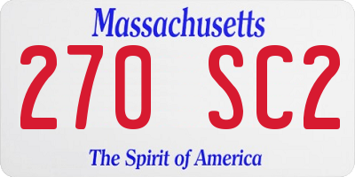 MA license plate 270SC2