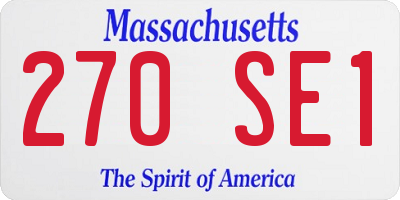 MA license plate 270SE1