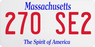 MA license plate 270SE2