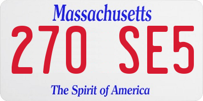 MA license plate 270SE5