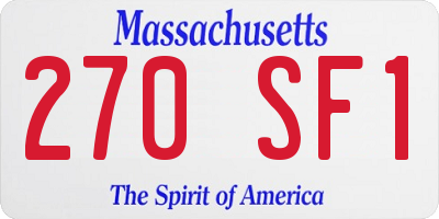 MA license plate 270SF1