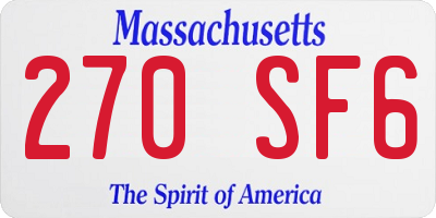 MA license plate 270SF6