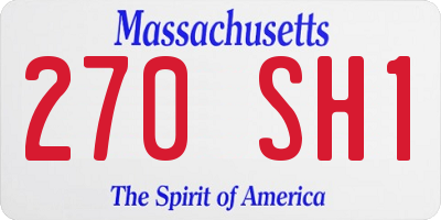 MA license plate 270SH1