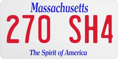 MA license plate 270SH4