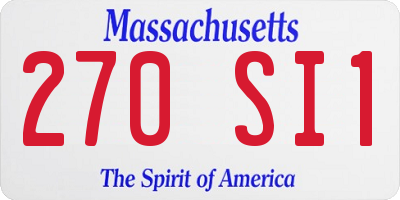 MA license plate 270SI1