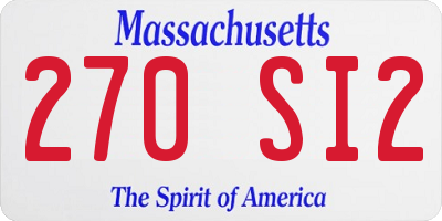 MA license plate 270SI2