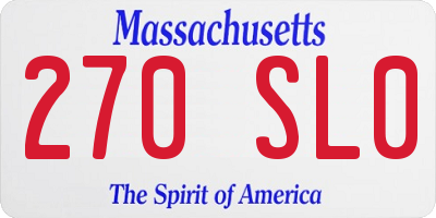 MA license plate 270SL0