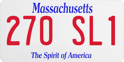 MA license plate 270SL1