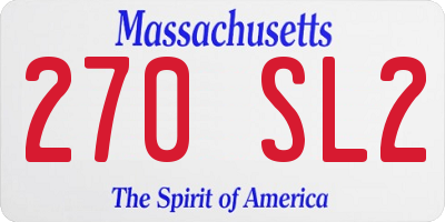 MA license plate 270SL2