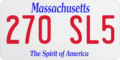 MA license plate 270SL5