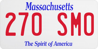 MA license plate 270SM0