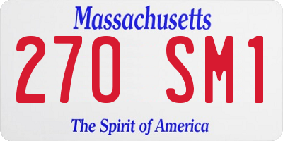 MA license plate 270SM1