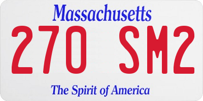 MA license plate 270SM2