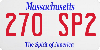 MA license plate 270SP2