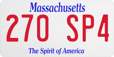 MA license plate 270SP4