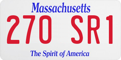 MA license plate 270SR1