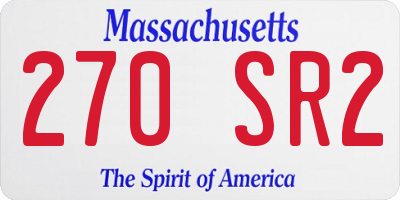 MA license plate 270SR2