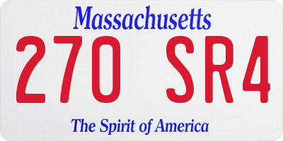 MA license plate 270SR4
